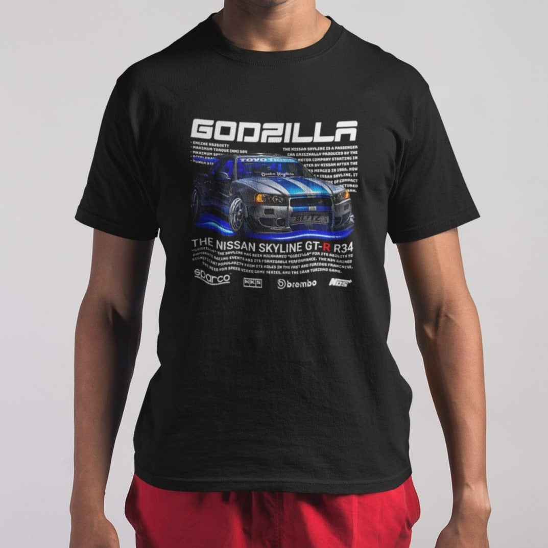 Camiseta Godzilla Skyline GT-R R34 | Fandom Art