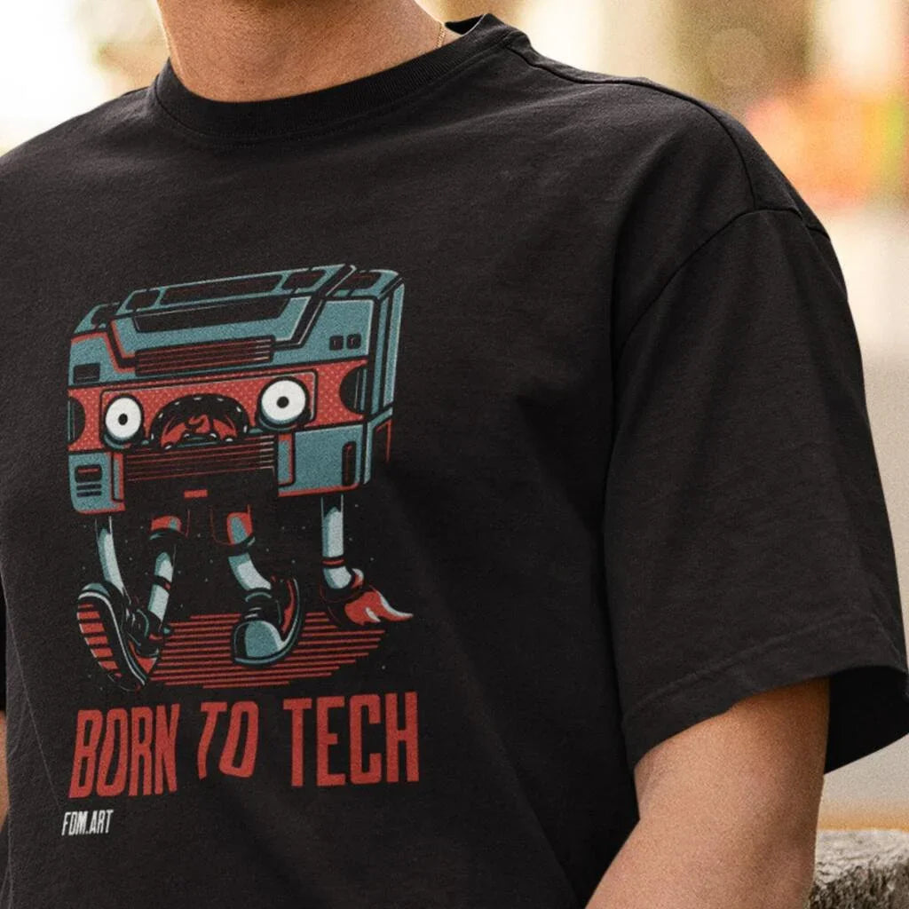 Camiseta Born to Tech | Retrô Futurista | Fandom Art