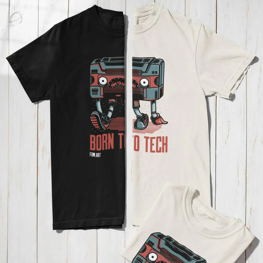 Camiseta Born to Tech | Retrô Futurista | Fandom Art