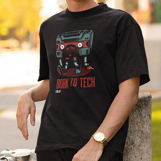 Camiseta Born to Tech | Retrô Futurista | Fandom Art
