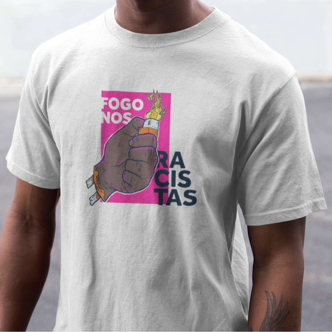 Camiseta Djonga "Fogos no Racistas" | Fandom Art