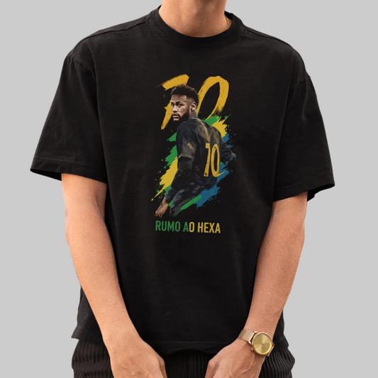 Camiseta Neymar Rumo ao Hexa - Gold | Fandom Art