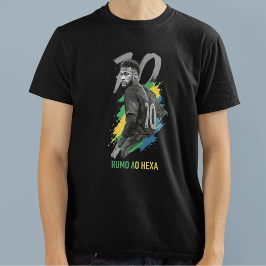 Camiseta Neymar Rumo ao Hexa - Gray | Fandom Art
