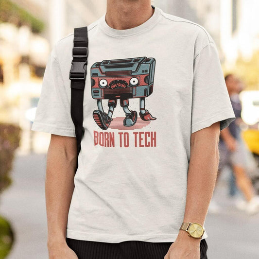 Camiseta Born to Tech | Retrô Futurista | Fandom Art
