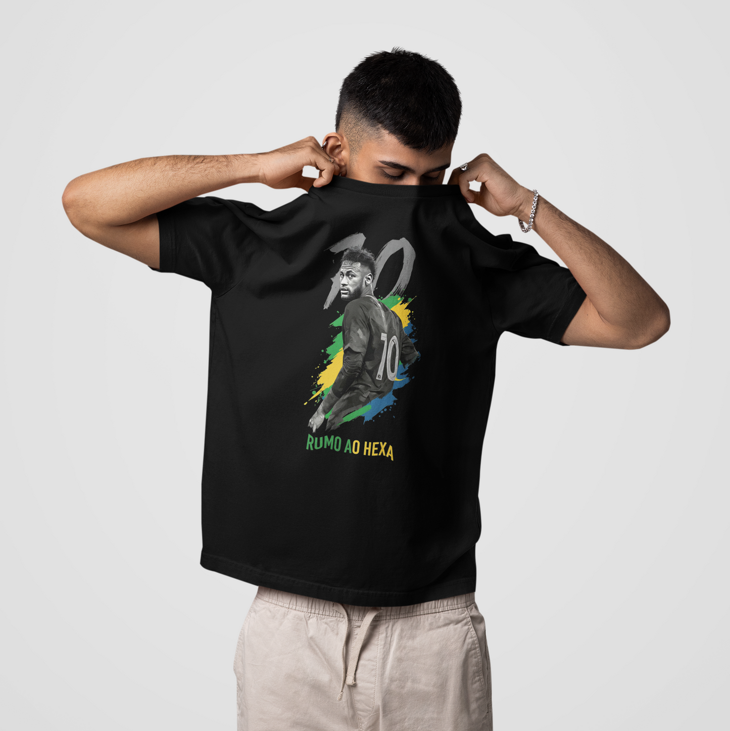 Camiseta Neymar Rumo ao Hexa - Gray | Fandom Art
