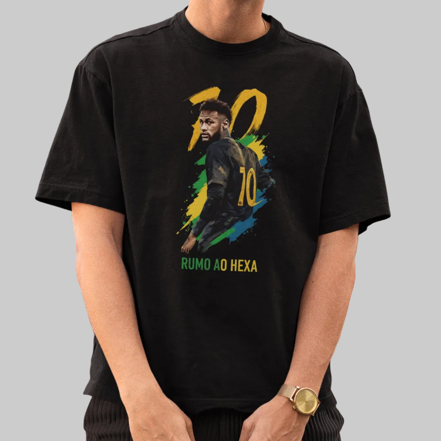 Camiseta Neymar Rumo ao Hexa - Gold | Fandom Art