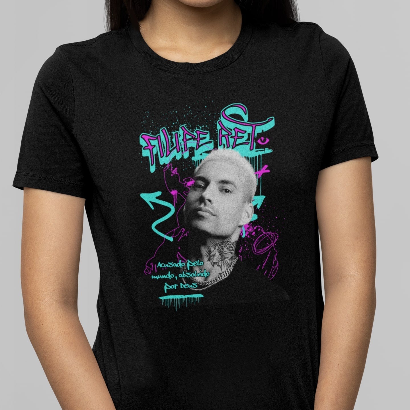 Camiseta Filipe Ret "Absolvido por Deus" | Fandom Art